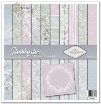 Set von Papieren für Scrapbooking SLS-046 ''Shabby Chic - vier Farben''