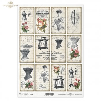 Papel de arroz para decoupage R0536