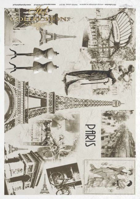 Paper, decoupage, cities, Paris, rice paper, R057 