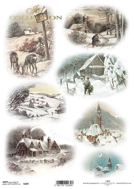 El decoupage de papel festivo, invierno*Papír decoupage slavnostní, zima*Das Papier decoupage festlich, winter