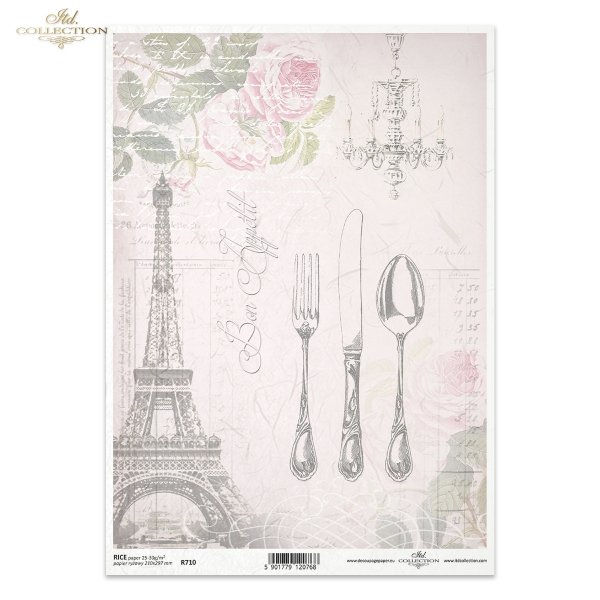 Paryż, wieża Eiffla, kwiaty, Vintage, sztućce, nóż, widelec, łyżka, łyżeczka, pałac, retro, żyrandol, bon appetit, R710, Paris, Eiffel Tower, flowers, Vintage, cutlery, knife, fork, spoon, spoonful, palace, chandelier, Paris, Eiffelturm, Blumen, Besteck, 