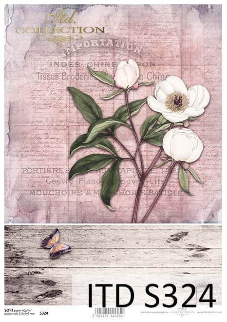 papier decoupage z kwiatami*decoupage paper with flowers