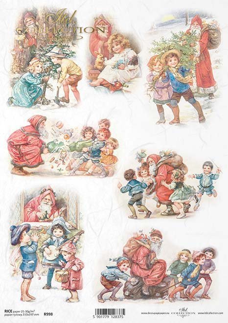 motywy świąteczne, Boże Narodzenie, zima, dziecko, dzieci, Mikołaj, prezenty, choinka, gwiazdka, zabawa, retro, vintage, R998, Christmas theme, Christmas, winter, child, children, Santa Claus, presents, Christmas tree, star, fun, retro, vintage, Weihnacht