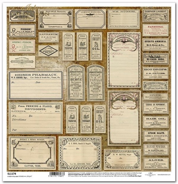 Seria Herbarium 2, Zielnik, etykiety*Series - Herbarium 2, Herbarium, Labels*Serie - Herbarium 2, Herbarium, Etiketten*Serie - Herbario 2, Herbario, Etiquetas*.