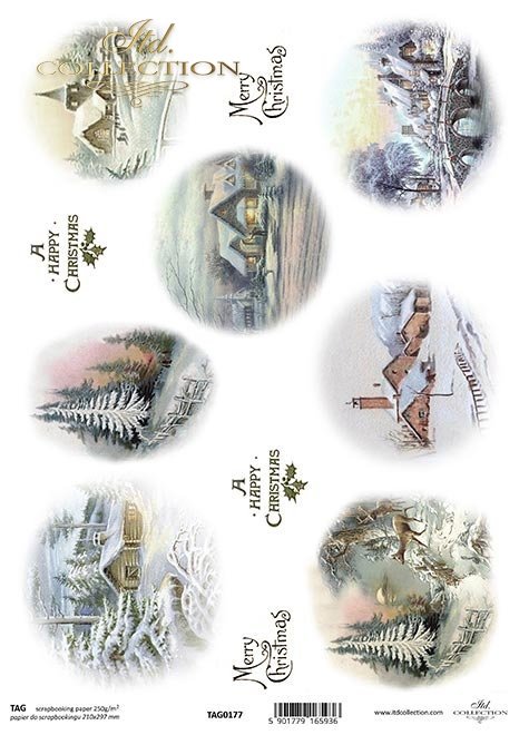 zimowe widoczki, motywy zimowe, owale do bombek, domki, kościółki*winter views, winter motifs, ovals for baubles, houses, churches*Winteransichten, Wintermotive, Ovale für Kugeln, Häuser, Kirchen*vistas invernales, motivos invernales, óvalos para adornos,