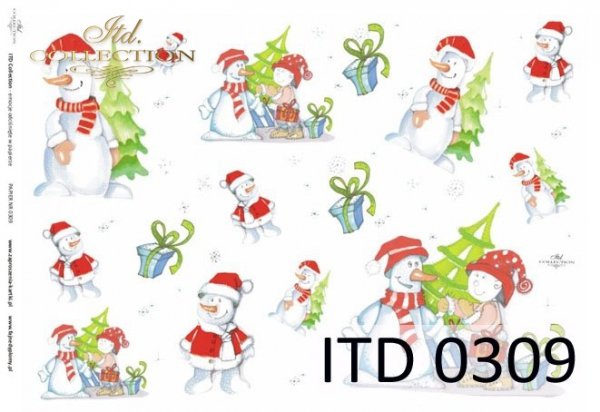 Christmas, winter, snowman, children's, D309M, Dorota Marciniak