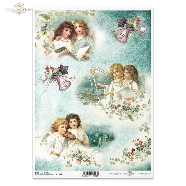 vintage, retro, aniołek, aniołki, dzieci, skrzypce, świąteczny dzwonek, kościół, chmurka, niebo, angels, children, violin, Christmas bell, church, cloud, sky, Engel, Kinder, Geige, Weihnachtsglocke, Kirche, Wolke, Himmel