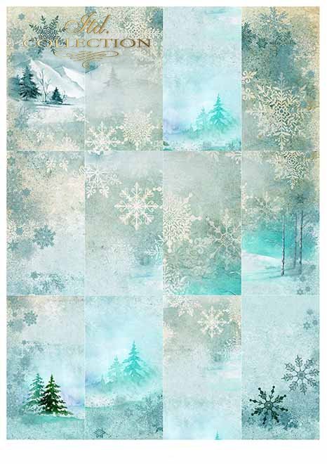 Papiery do scrapbookingu w zestawach - zima*Papers for scrapbooking in sets - winter