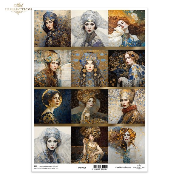 kobiety, złoto, dekoracyjne wzory, mozaiki, motywy secesyjne, kobiety*women, gold, decorative patterns, mosaics, Art Nouveau motifs, women*Frauen, Gold, dekorative Muster, Mosaike, Jugendstilmotive, Frauen