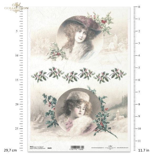 Czarujące, portrety kobiece, kobiety, świąteczna atmosfera, zimowe spacery, Retro, Vintage, moda, suknia, suknie, zima, kobieta, Boże Narodzenie, spacer, jemioła, ostrokrzew, R609, Charming nineteenth century female portraits, Christmas atmosphere, winter
