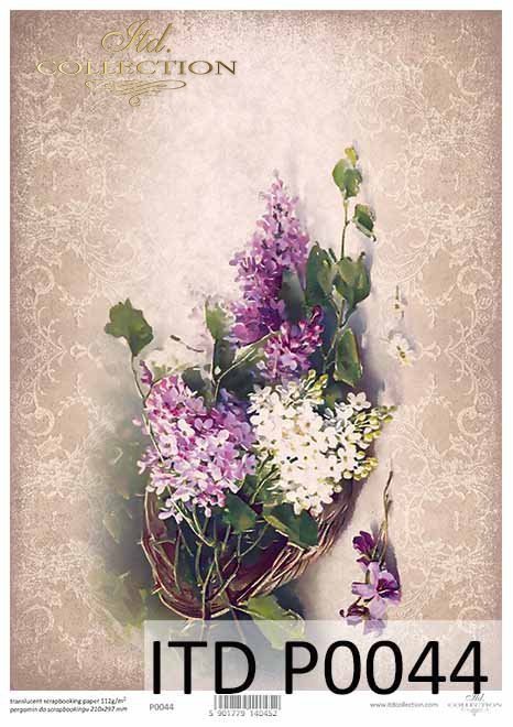papier decoupage kwiaty, kompozycje kwiatowe*paper decoupage flowers, flower arrangements