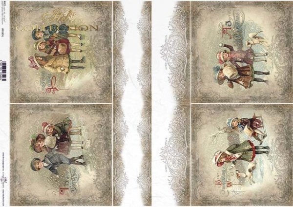 Papier decoupage Vintage, Boże Narodzenie, koronki*Vintage, Christmas, lace*Vintage, Weihnachten, Spitze*Vintage, Navidad, encaje*Винтаж, Рождество, кружева