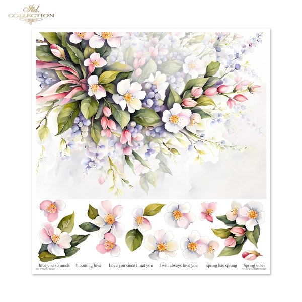 Set von Papieren für Scrapbooking SLS-075 Spring Bouquet