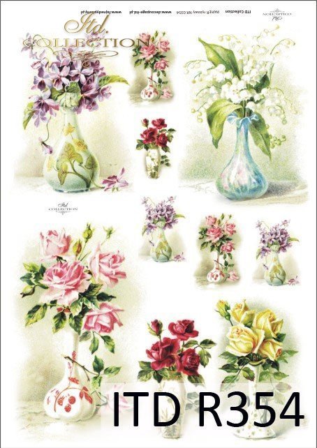 kwiat, kwiaty, wazon, wazony bukiet, bukiety, bukiecik, bukieciki, fiołek,  fiołki, konwalia, konwalie, retro, vintage, R354