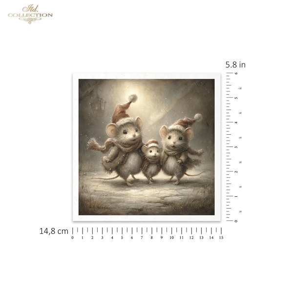 Mouse World - myszy w świątecznych strojach, Boże Narodzenie, ilustracje