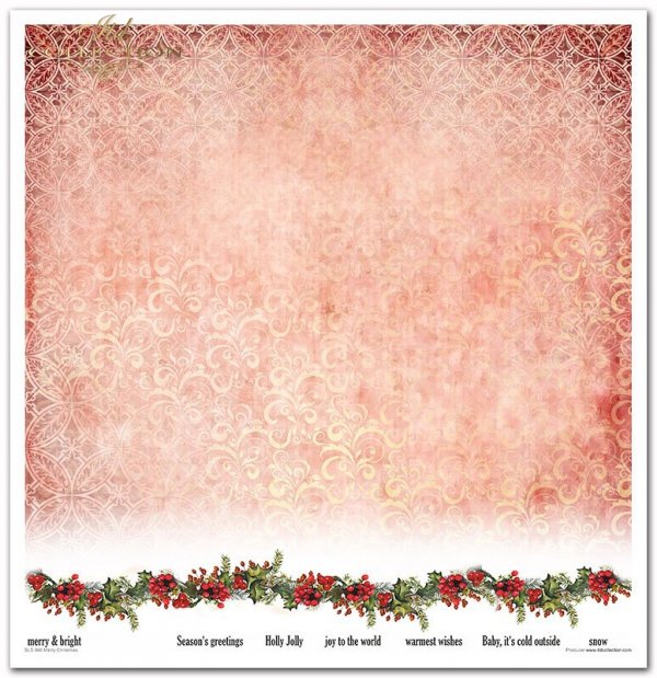 Set von Papieren für Scrapbooking SLS-066 Merry Christmas ---- PREISREDUZIERTES PRODUKT