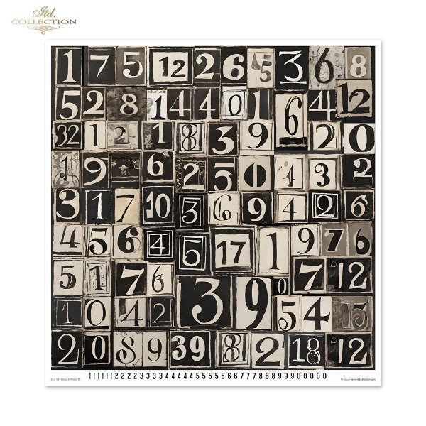 Set von Papieren für Scrapbooking SLS-084 Black &amp; White