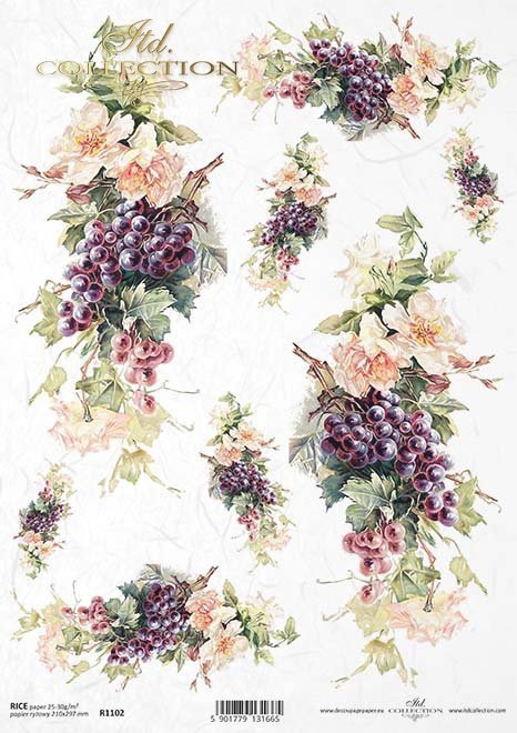 kwiaty i winogrona, owoce ciemnych winogron, winne grona, winorośl, flower, fruits, grape, dark grapes, Früchte und Blumen, Traube, dunkle Trauben, frutas y flores, uvas oscuras 