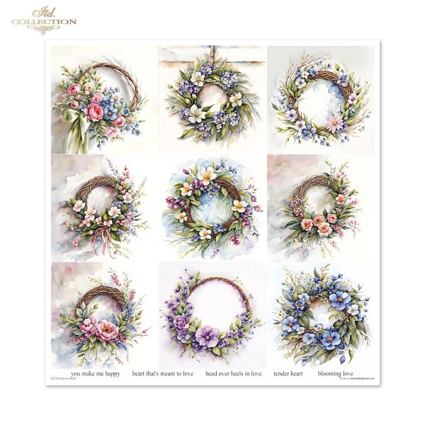 Set von Papieren für Scrapbooking SLS-076 Spring Wreath