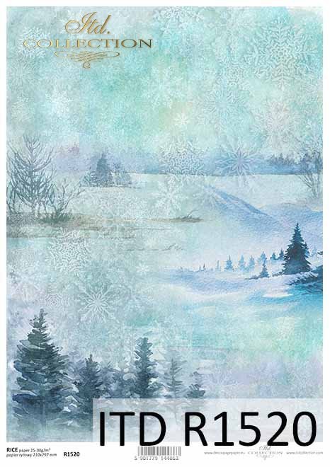 Papier decoupage świąteczny, gwiazdeczki, śnieżynki*Holiday decoupage paper, starlets, snowflakes