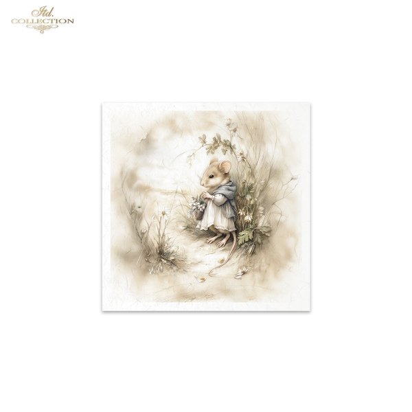 Myszki, sielanka, akwarela, retro, las, natura*Mice, idyll, watercolour, retro, forest, nature*Mäuse, Idylle, Aquarell, Retro, Wald, Natur*Ratones, idilio, acuarela, retro, bosque, naturaleza