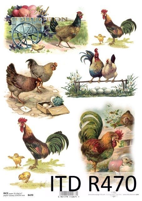 Wielkanoc, wiosna, retro, jajka, kurczaki, kura, kury, kogut, koguty