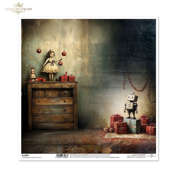 lalka, robot, retro, vintage, świąteczny klimat, prezenty, zabawki*doll, robot, retro, vintage, festive atmosphere, gifts, toys
