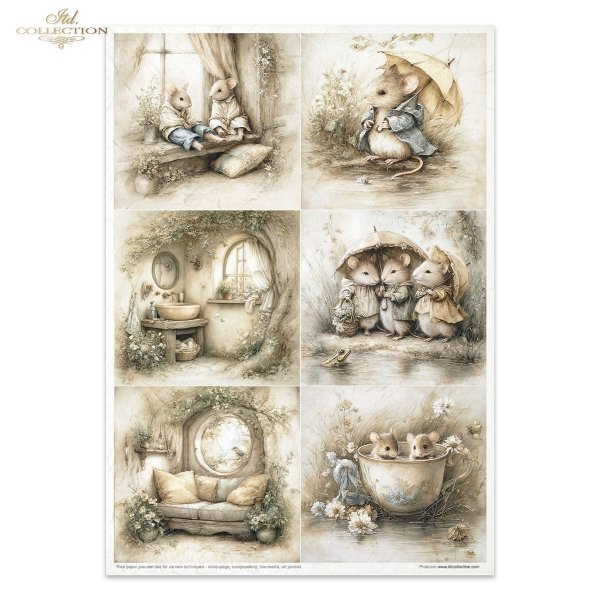 Mouse World - Spring Days - myszki, sielanka, akwarela, retro, las, natura* Mouse World - Spring Days - mice, idyll, watercolour, retro, forest, nature