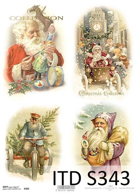 Papier decoupage świąteczny, Mikołaj*The paper decoupage Christmas, Santa Claus