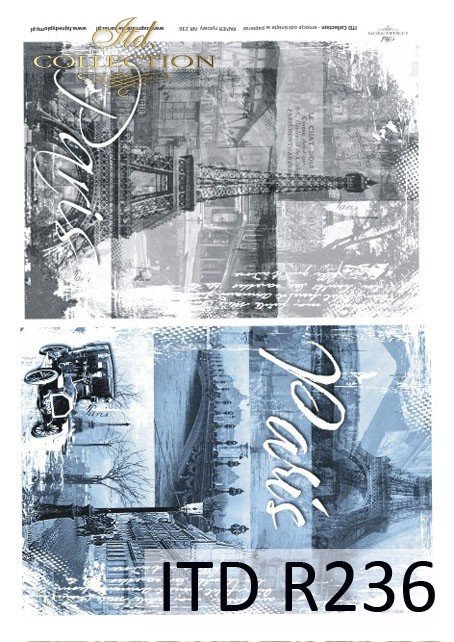 Paryż, zamglony poranek, wieża Eiffla, most, zabytkowy samochód, atmosfera dawnego Paryża