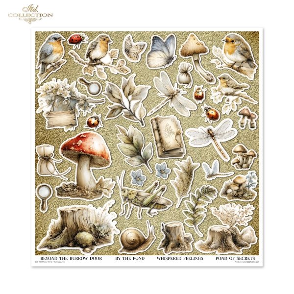 Myszki, sielanka, akwarela, retro, las, natura*Mice, idyll, watercolour, retro, forest, nature*Mäuse, Idylle, Aquarell, Retro, Wald, Natur*Ratones, idilio, acuarela, retro, bosque, naturaleza