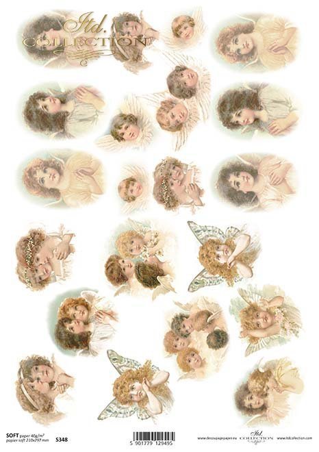 Papel Decoupage Ángeles*Papírové Decoupage Angels*Papier Decoupage Engel