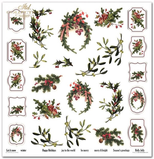 Scrapbooking papers SLS-066 Merry Christmas