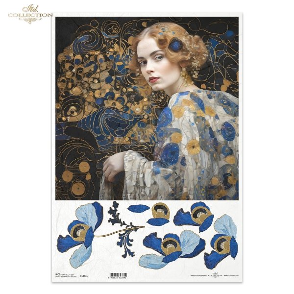 kobiety, złoto, dekoracyjne wzory, mozaiki, motywy secesyjne*women, gold, decorative patterns, mosaics, Art Nouveau motifs