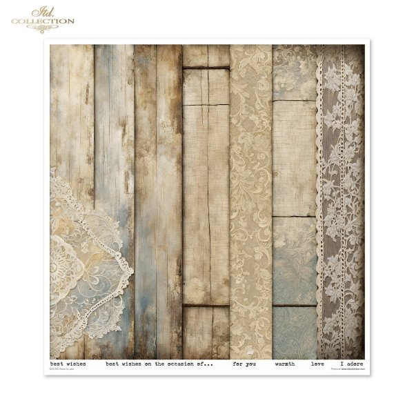 Scrapbooking papers SLS-080 Wood &amp; Lace