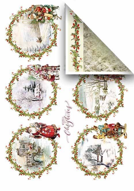 Papeles para scrapbooking en sets - Feliz Navidad*Бумаги для скрапбукинга в сетах - С Рождеством Христовым