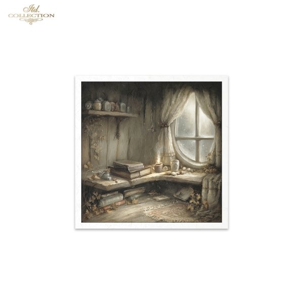 Mouse World - przytulny, rustykalny, fantastyczny, wnętrze, chatka, nora, bajkowy, leśny , świąteczny czas, Boże Narodzenie, zimowa opowieść, ilustracje bajkowe, przytulne, domowe scenki