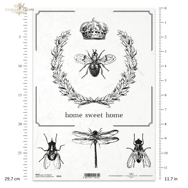 Retro, Vintage, czar dawnych przedmiotów, wieńce, wieniec, korona, mucha, ważka, home sweet home, R519, Retro, Vintage, charm of old objects, wreaths, wreath, crown, fly, dragonfly, home sweet home, 