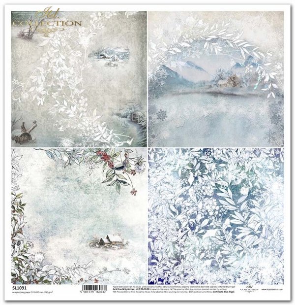 Seria Decorated with frost - mrozem malowane, zimowe ptaki, zimowy krajobraz, widoczki, liście, rośliny, szron*Series Decorated with frost - painted with frost, winter birds, winter landscape, views, leaves, plants, frost