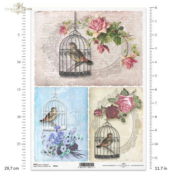 bird in a cage, bird cages, retro style, pastel colors, beautiful background 