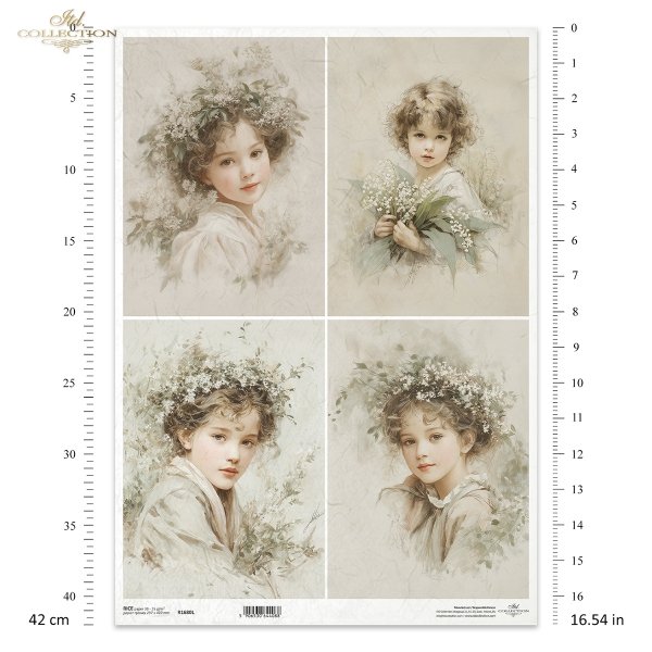 portret, dziewczynka, vintage, akwarela, kwiaty, konwalie, wianek, sepia, retro*portrait, girl, vintage, watercolor, flowers, lilies of the valley, wreath, sepia, retro