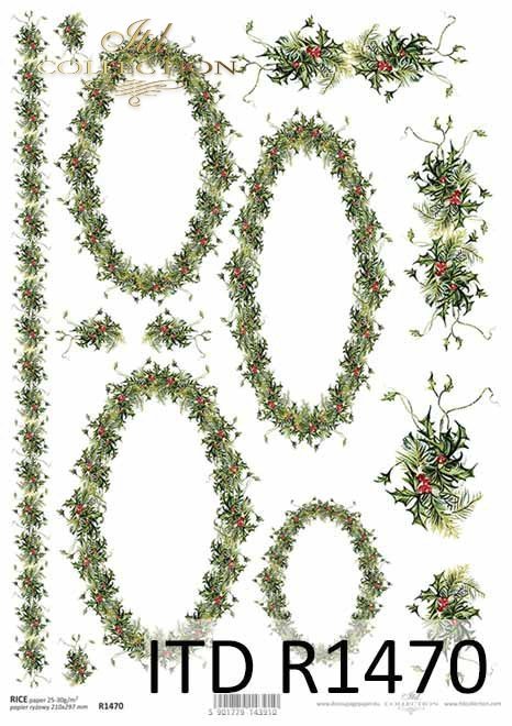 Boże Narodzenie, wzory na chusteczniki, dekory*Christmas, patterns for handkerchiefs, decors