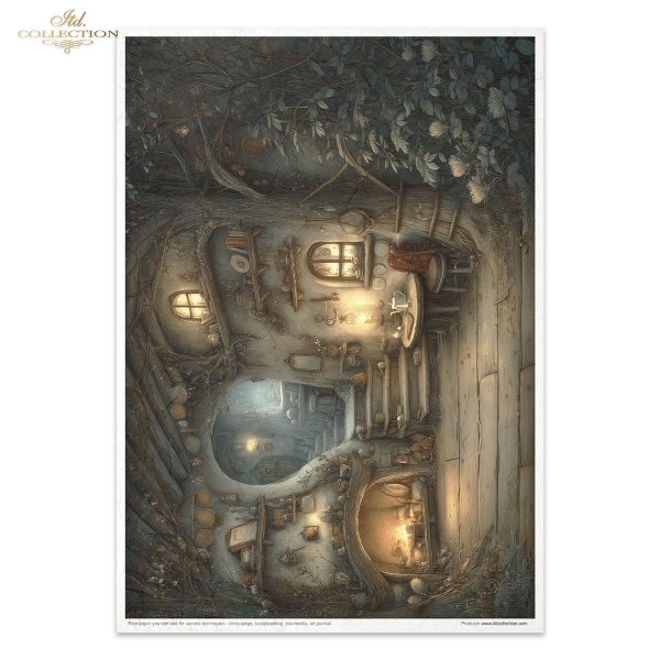 Mouse World - Interior -  Ilustracje,  świat myszek, przytulne wnętrza, bajkowe sceny, kominki, nory mysie, domki, wnętrza