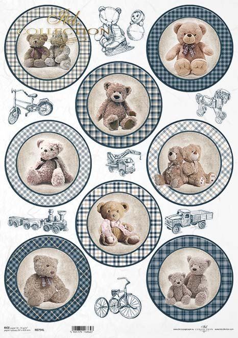 niebieska kratka, zabawki, maskotki, misie*blue check, toys, mascots, teddy bears*Blaukariert, Spielzeug, Maskottchen, Teddybären*cheque azul, juguetes, mascotas, osos de peluche