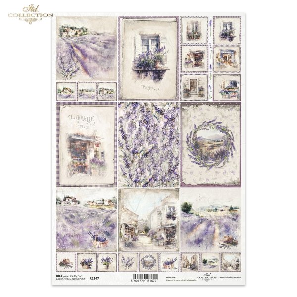 lawendowe pola, lawenda, lawendowy, lawendowe, widoczki, krajobraz, miasteczko, okno, okna, drzwi, wianek, Prowansja, miniatura, miniatury, lavender fields, lavender, views, landscape, town, window, door, garland, Provence, miniature