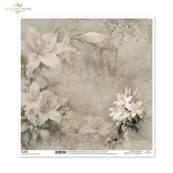 vintage, flora, bukiety, kwiaty, botanika, lilia