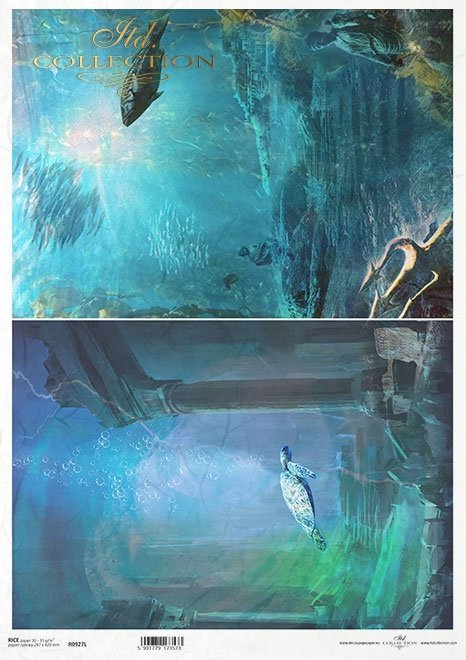 Seria The Search for Atlantis, ryby, żółw morski, podwodne miasto*Series The Search for Atlantis series, fish, sea turtle, underwater city*Serie &quot;Die Suche nach Atlantis&quot;, Fisch, Meeresschildkröte, Unterwasserstadt*Serie - La búsqueda de la Atlá
