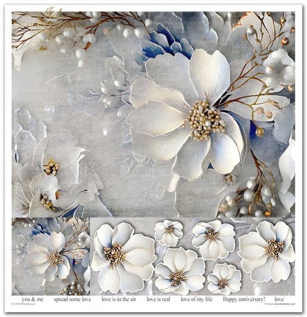 Papeles Scrapbooking SLS-072 Winter Bouquet