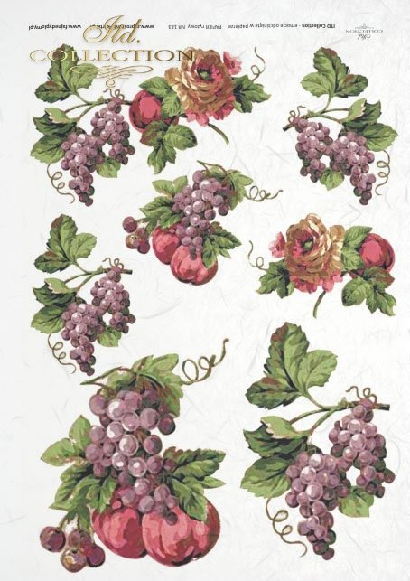 ITD Collection, decoupage, scrapbooking, mixed media, fruit, grape, apple