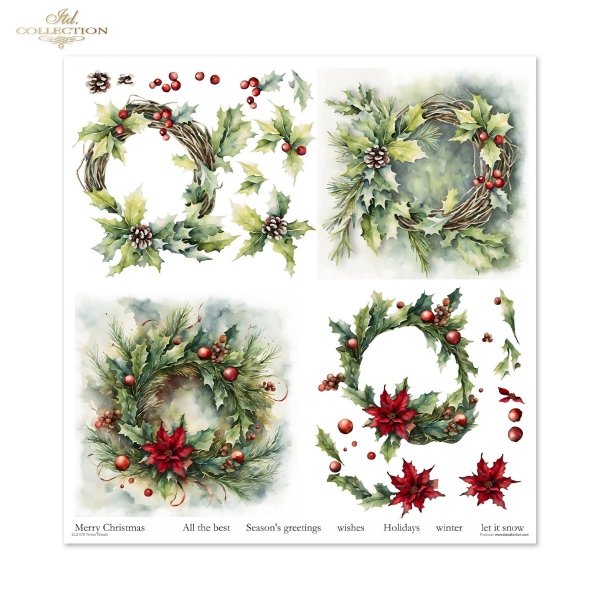 Papeles Scrapbooking SLS-078 Winter Wreath
